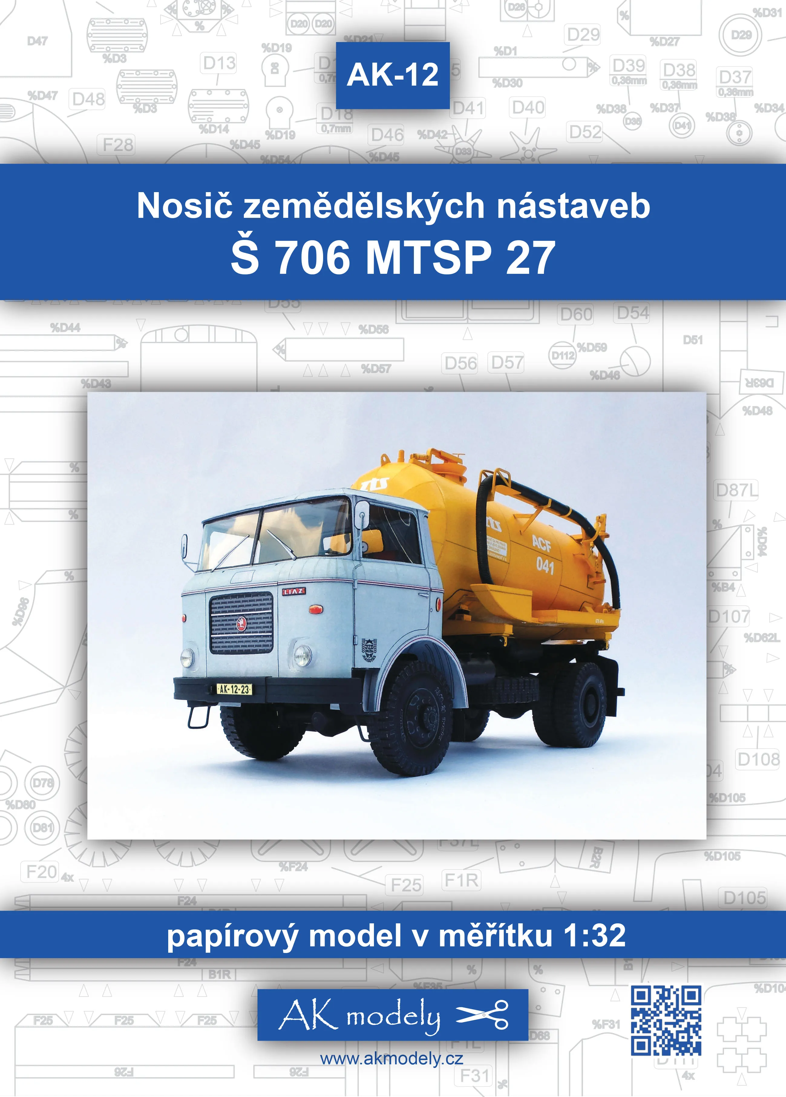 Papierový model - Nosič poľnohospodárskych nadstavieb Š706 MTSP 27