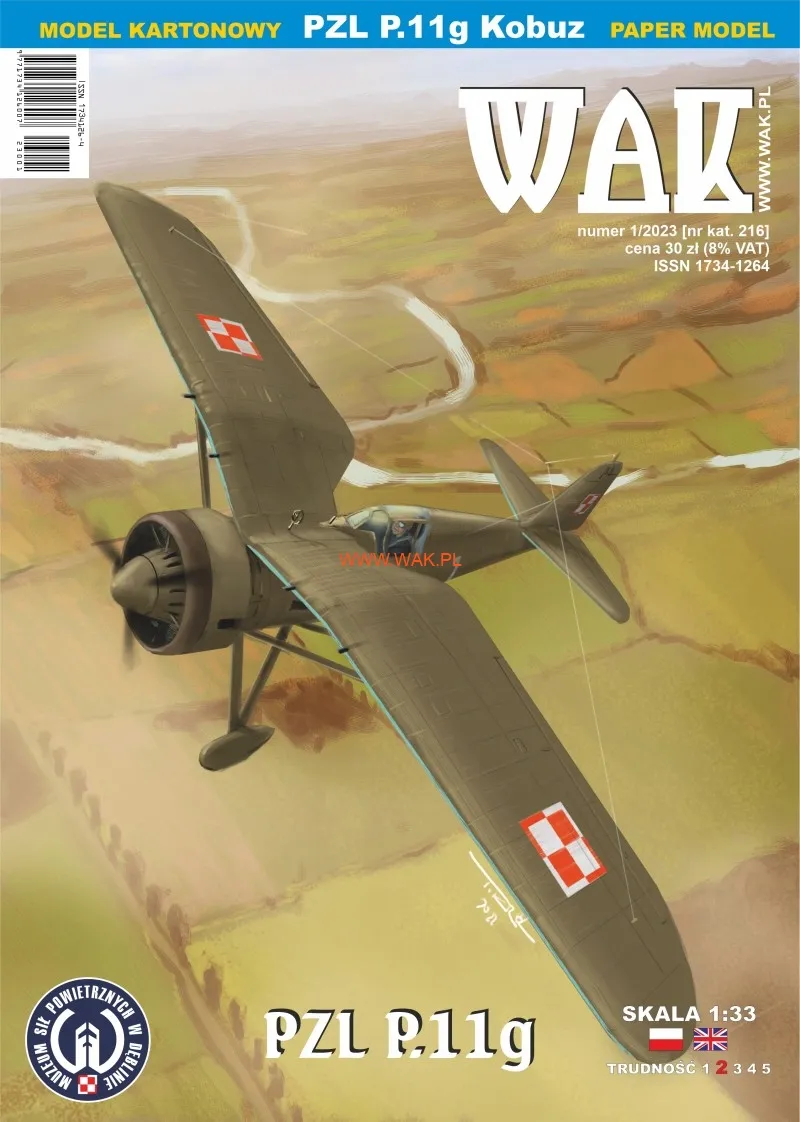 Papierový model - PZL P.11g Kobuz + zasklenie