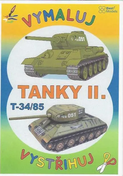 Vymaľuj a vystrihni Bestr A5 Tanky II. T34/85