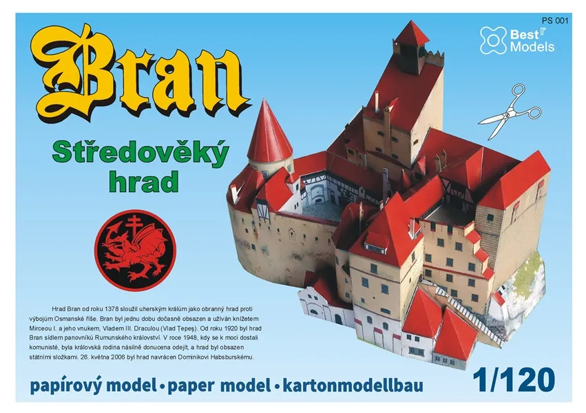 Papierový model - Hrad Bran