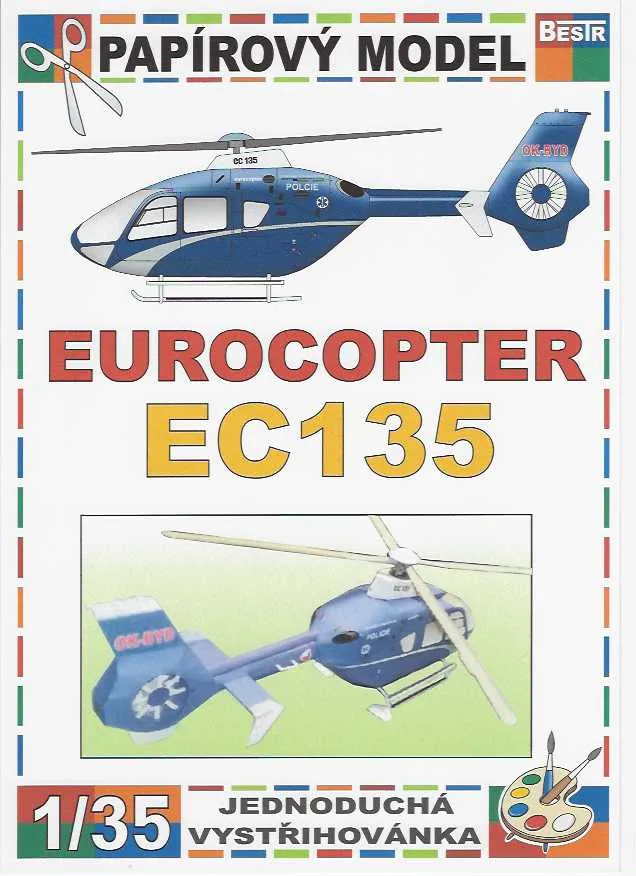 Papierový model - Helikoptéra Eurocopter EC135