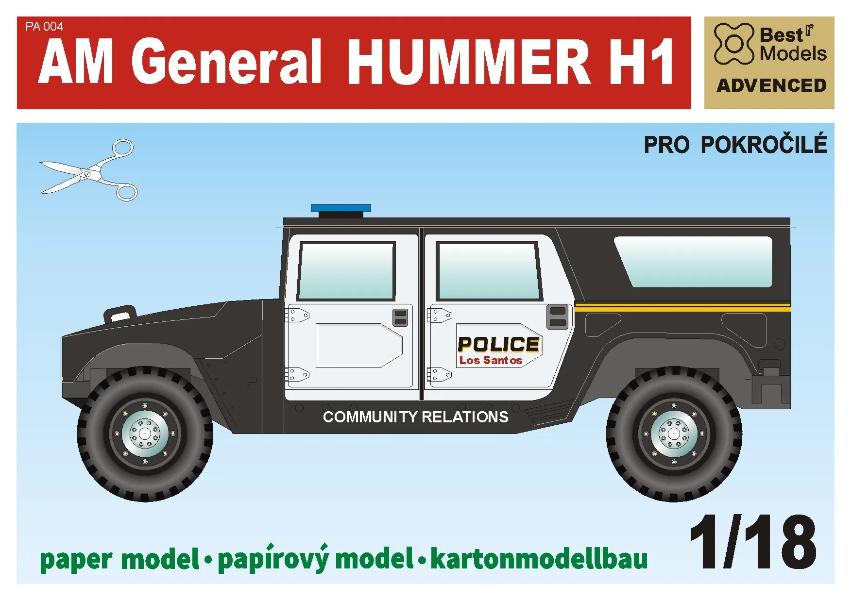 Papierový model - AM General Hummer H1 Police