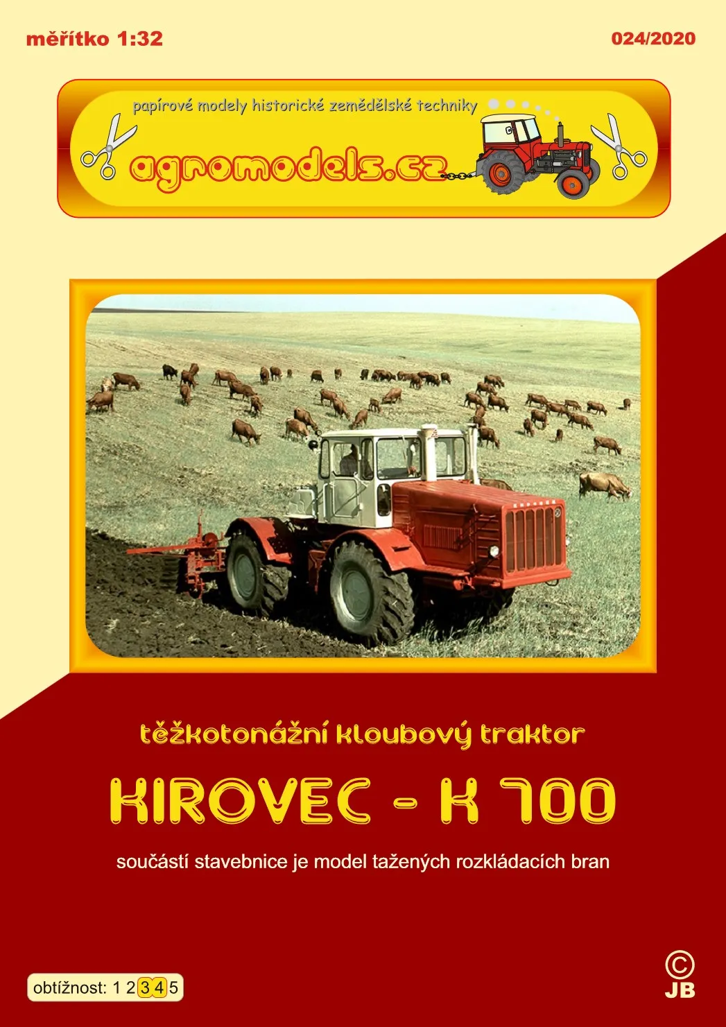 Papierový model Traktor Kirovec K-700