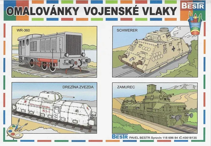 Omaľovánky Bestr A5 Vojenské vlaky