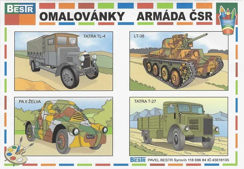 Omaľovánky Bestr A5 Armáda ČSR