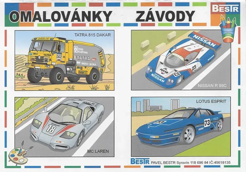 Omaľovánky Bestr A5 Závody