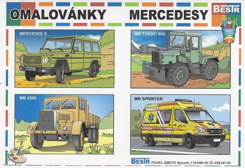 Omaľovánky Bestr A5 Mercedesy