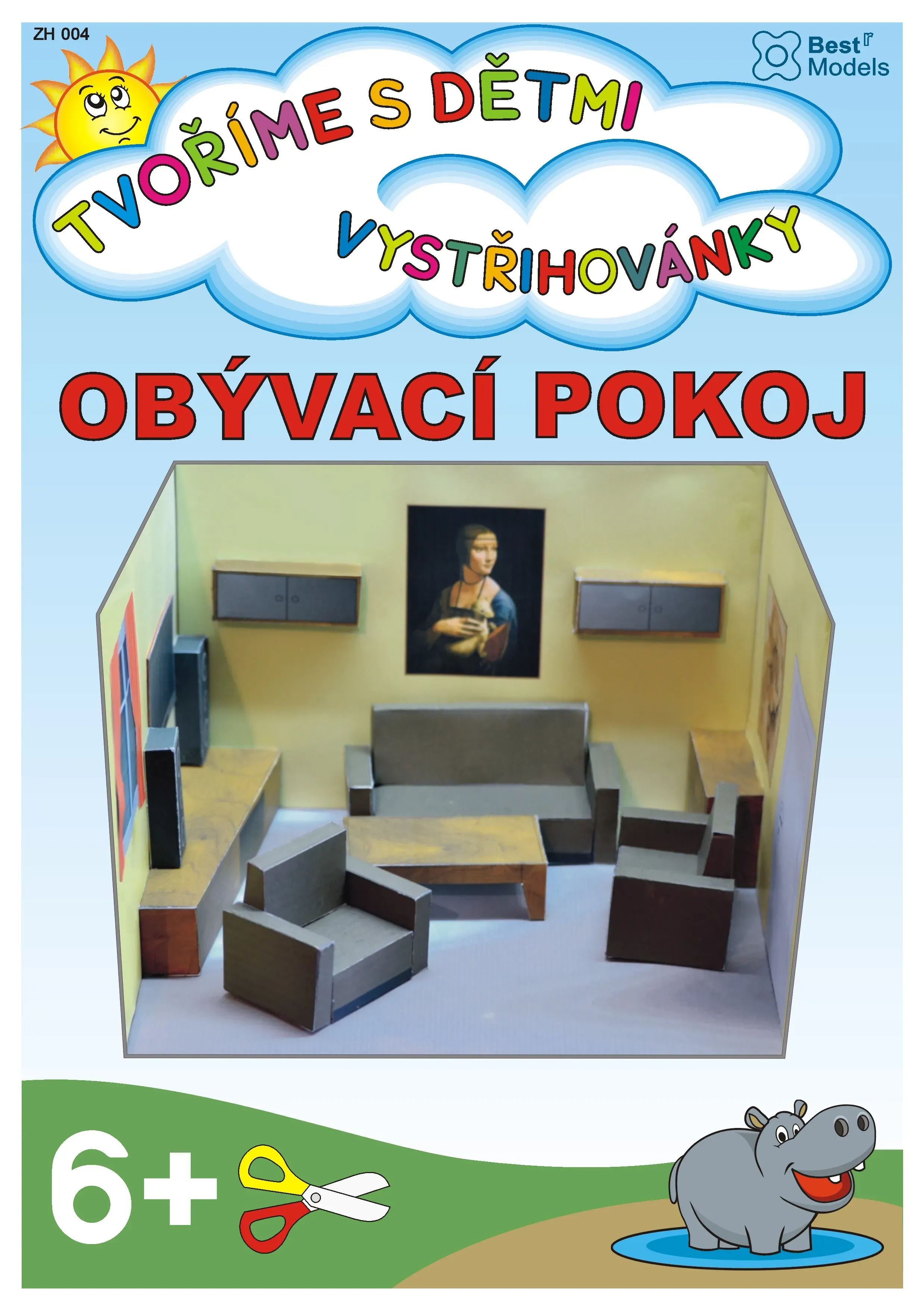 Papierový model - Obývacia izba - Obývačka