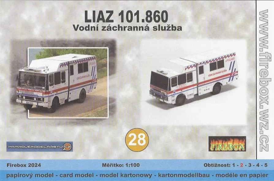 Papierový model - Liaz 110.860 - Vodná záchranná služba