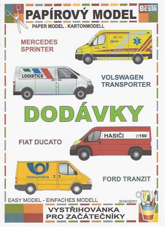 Papierový model - Dodávky - Mercedes / Volswagen / Fiat / Ford