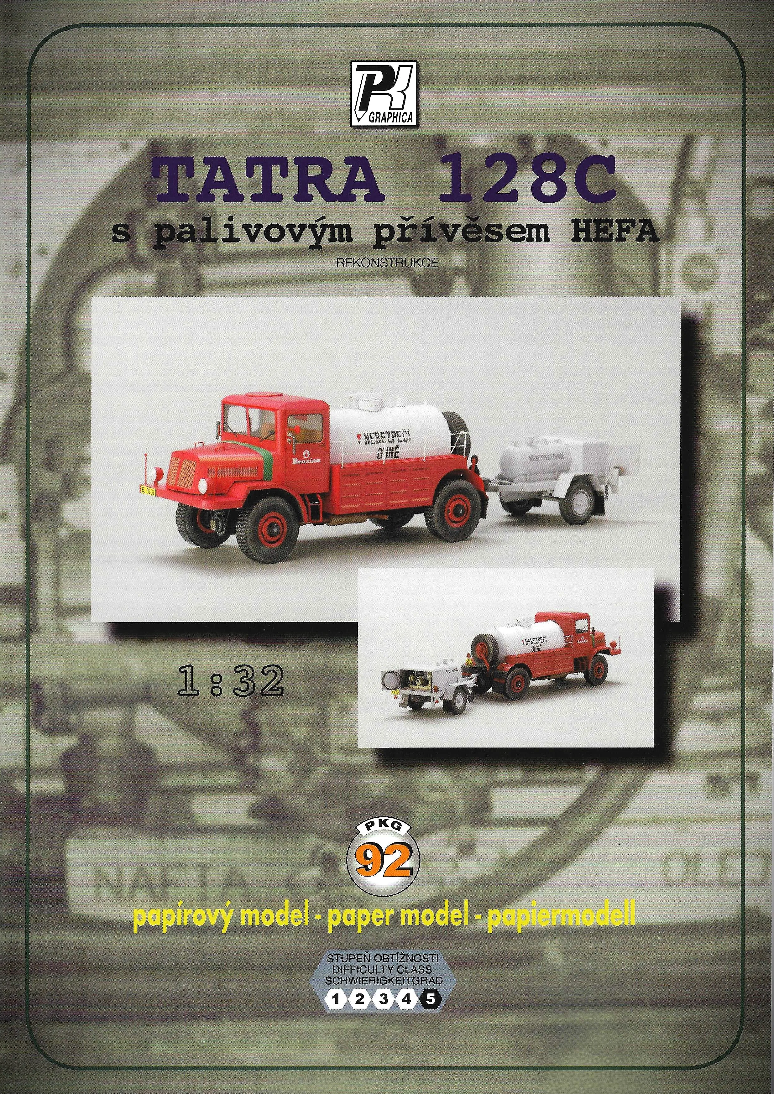 Papierový model - Tatra 128C s palivovým prívesom HEFA