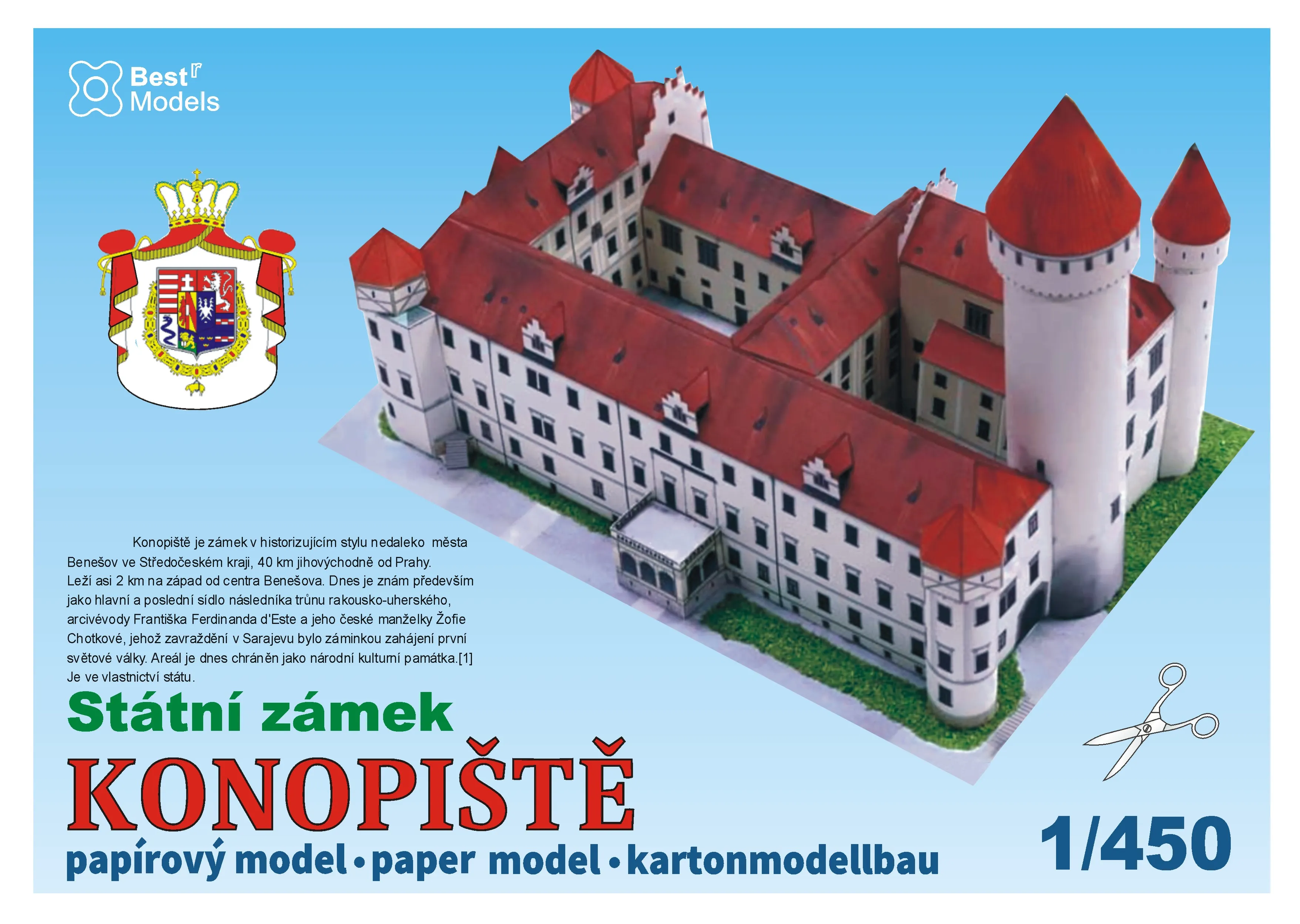 Papierový model - Štátny zámok Konopiště