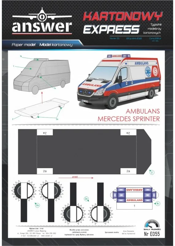 Papierový model - Mercedes Sprinter Sanitka