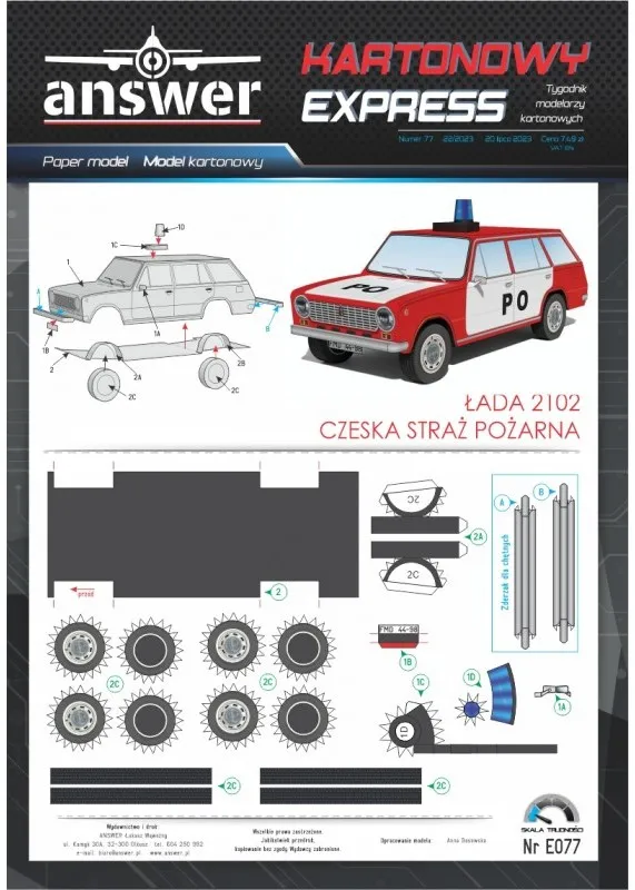 Papierový model - Lada 2102 Požiarna Ochrana ČSSR