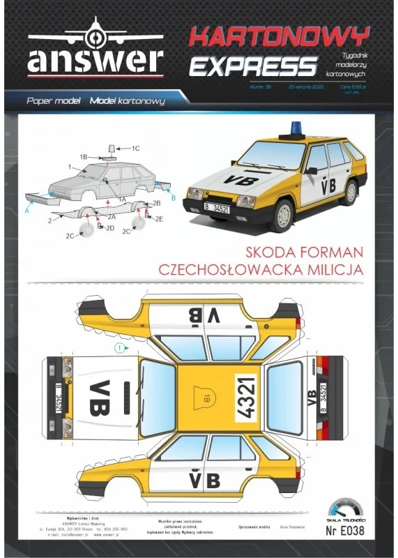 Papierový model - Škoda Forman VB - Polícia