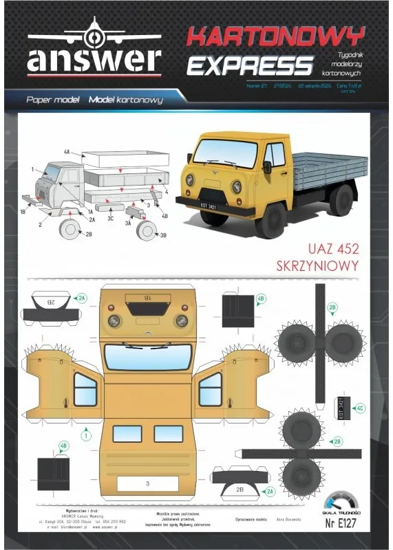 Papierový model - UAZ 452 Valník