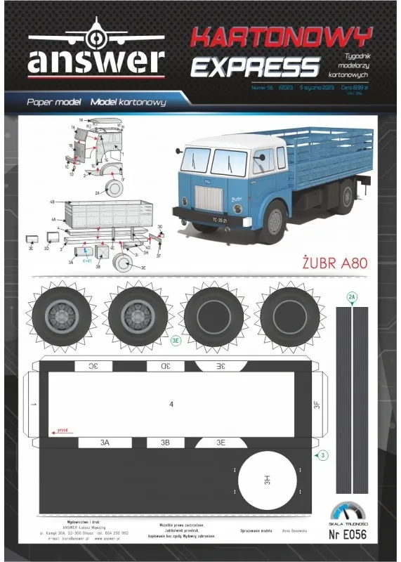 Papierový model - Zubr A80 - Valník