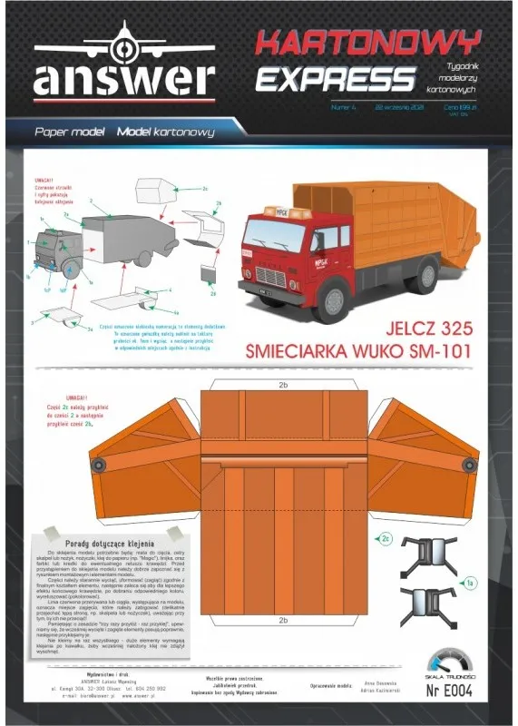 Papierový model - Jelcz 325 SM101 WUKO - smetiari