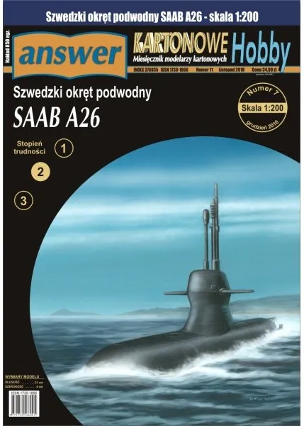 Papierový model - Švédska ponorka SAAB A26