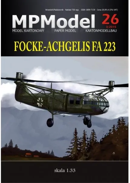 Papierový model - Vrtuľník Focke-Achgelis FA 223