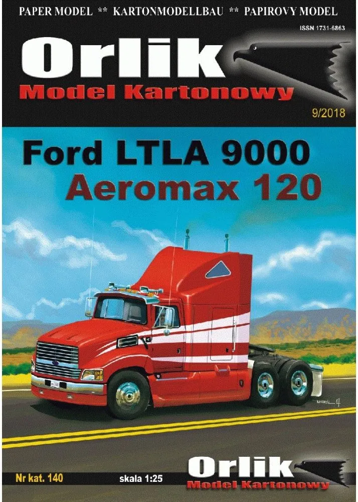 Papierový model - Ťahač Ford LTLA 9000 Aeromax 120