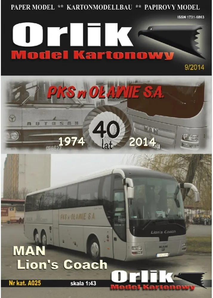 Papierový model - Autobus Man Lion's Coach