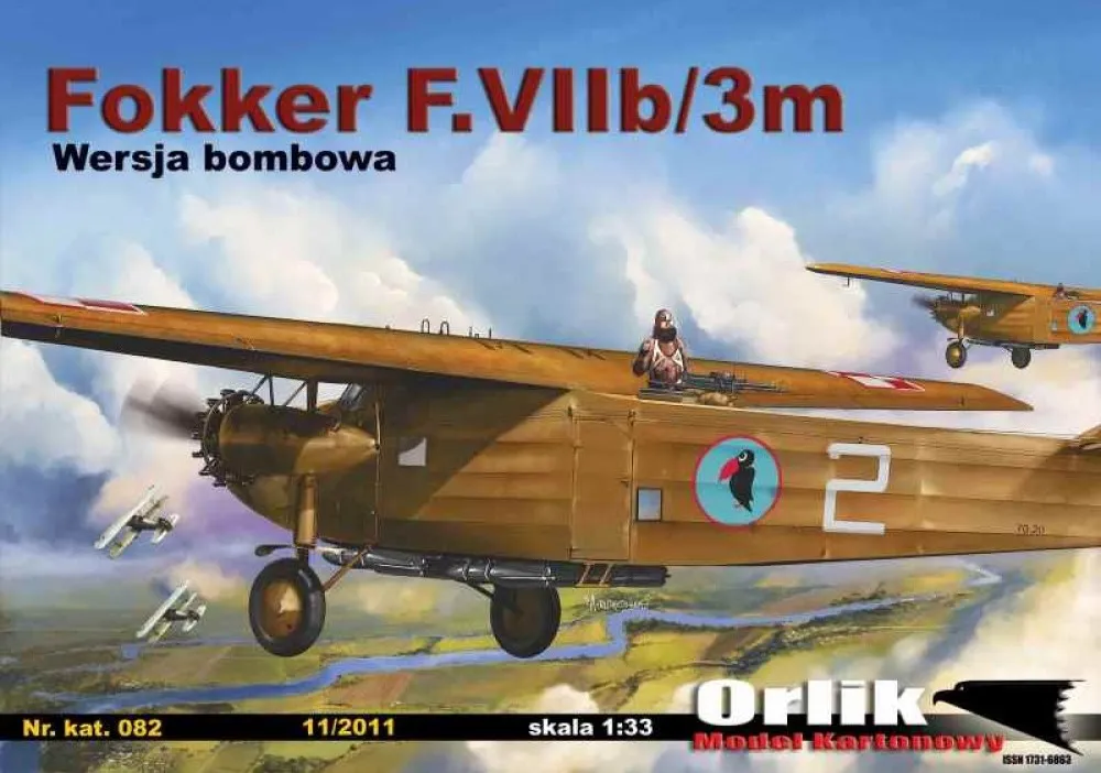 Papierový model - Bombardér Fokker F.VIIb/3m