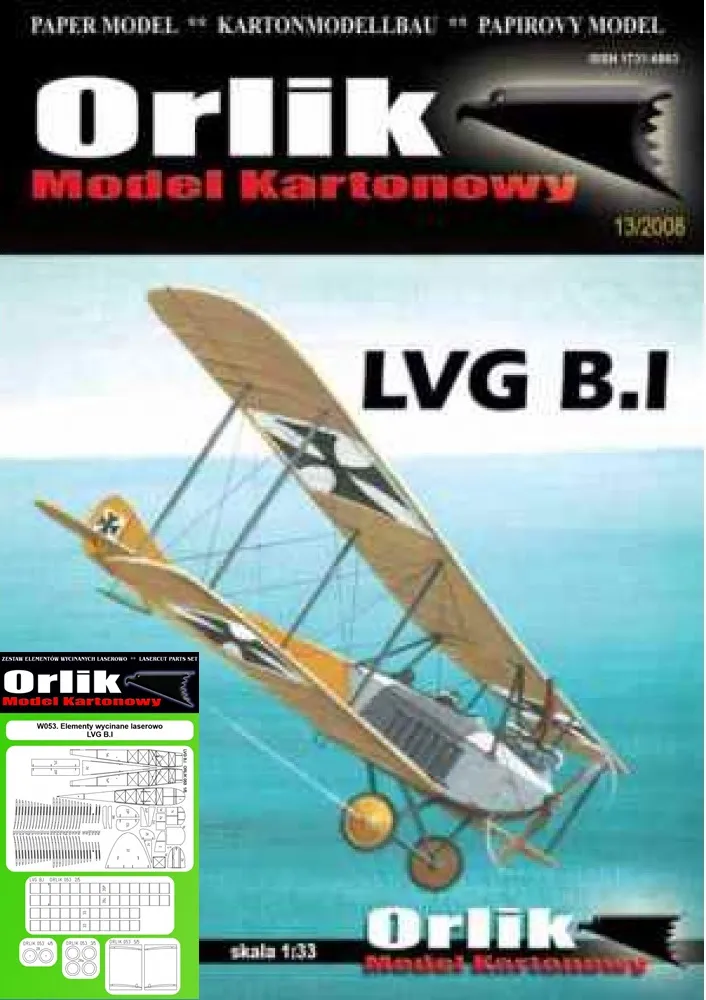 Papierový model - Prieskumné lietadlo LVG B.I + Laser