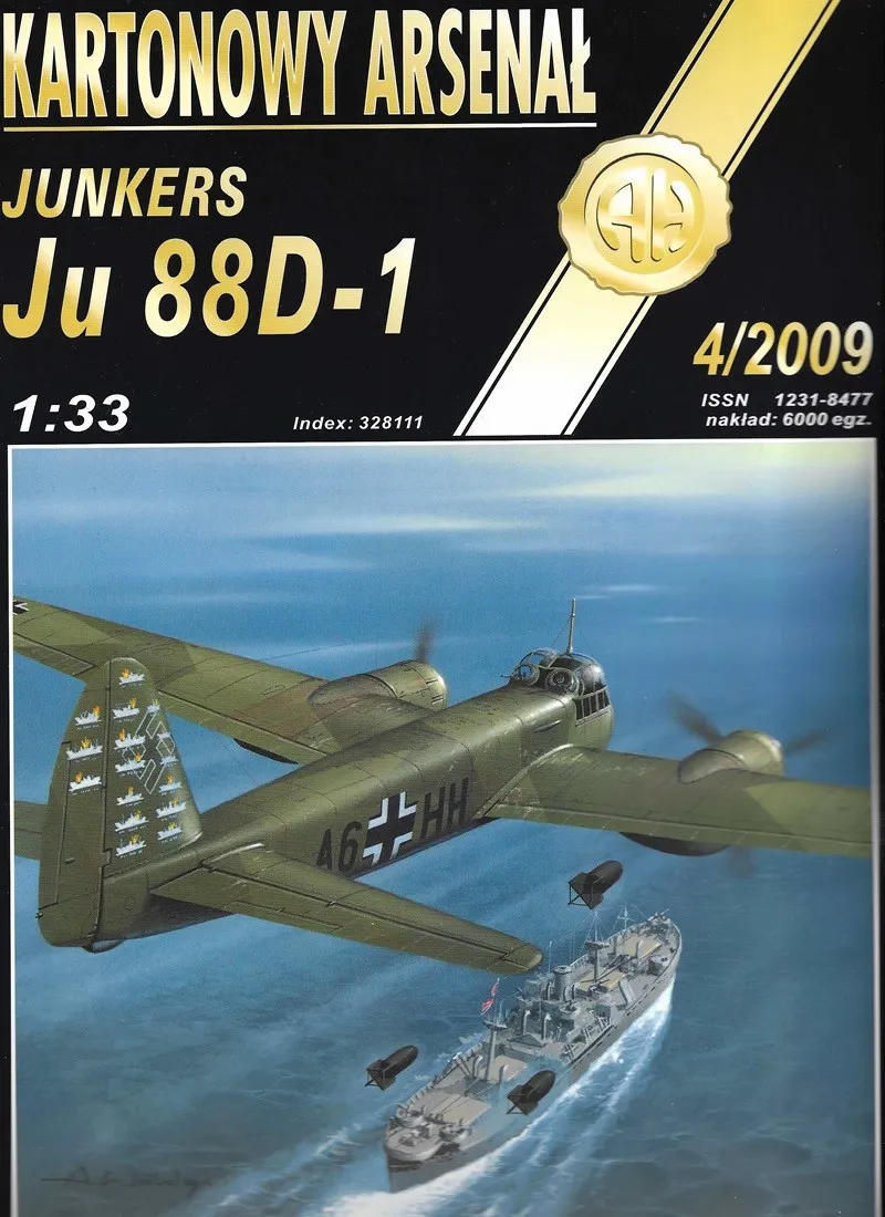 Papierový model Bombardér Junkers Ju 88D-1