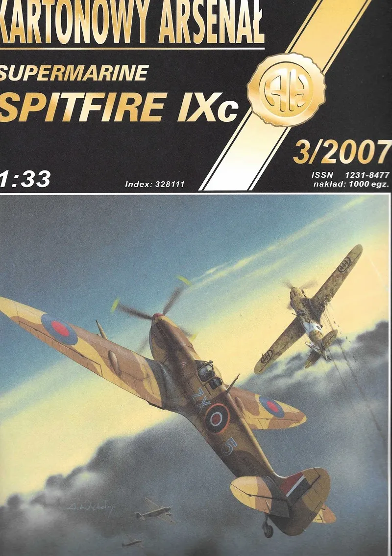 Papierový model Lietadlo Supermarine Spitfire IXc