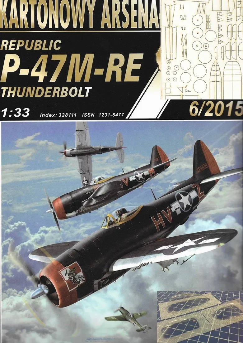 Papierový model Stíhač P-47M-RE Thunderbolt + Laser + Zasklenie