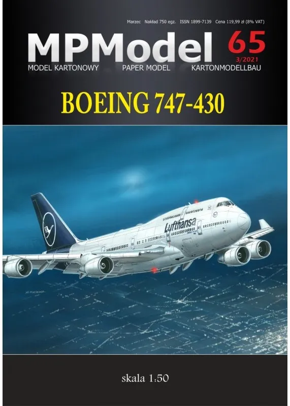 Papierový model - Dopravné lietadlo Boeing 747-430 - Lufthansa