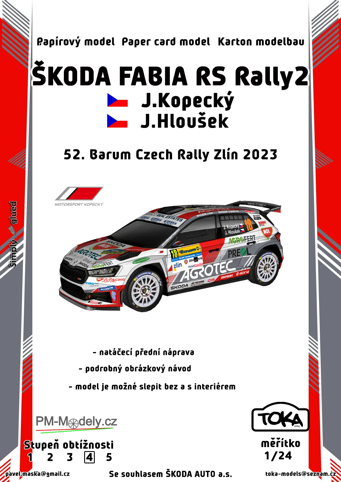 Papierový model Fabia RS Rally 2 - Kopecký