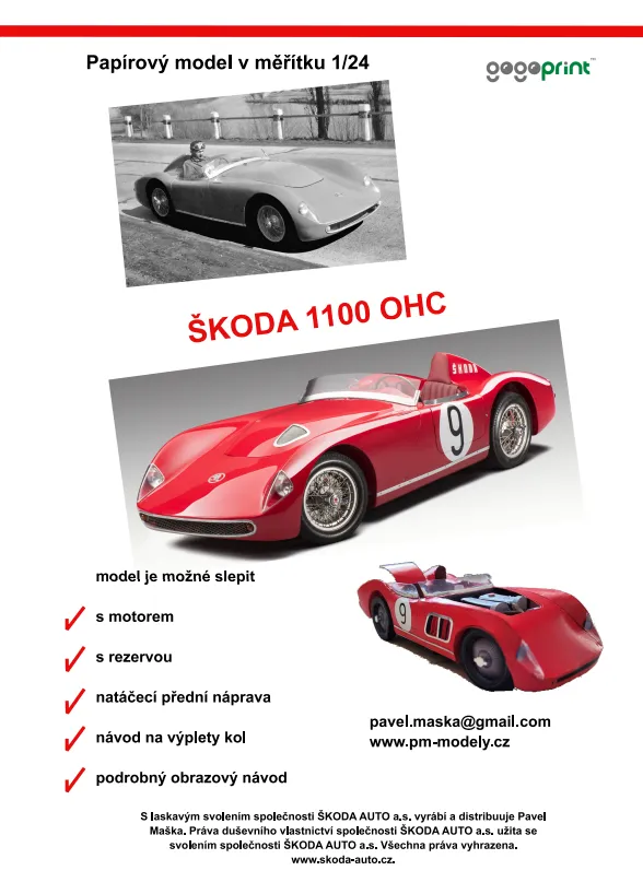 Papierový model Škoda 1100 OHC