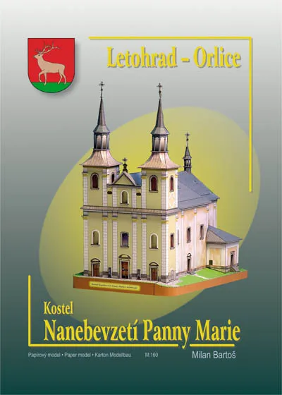 Papierový model Kostol Nanebovzatia Panny Márie – Letohrad-Orlice