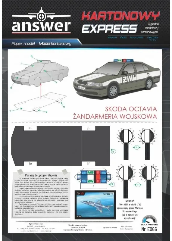 Papierový model - Škoda Octavia Vojenská polícia