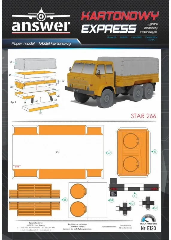 Papierový model - STAR 266 valník s plachtou