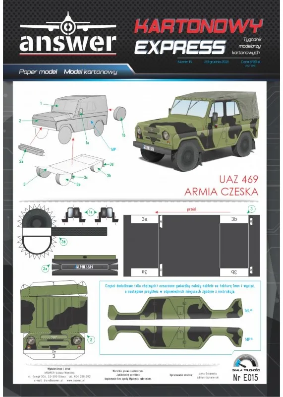 Papierový model - UAZ 469 Česká armáda