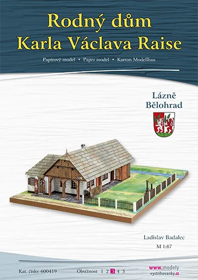 Papierový model Rodný dom Karla Václava Raise - Lázně Bělohrad