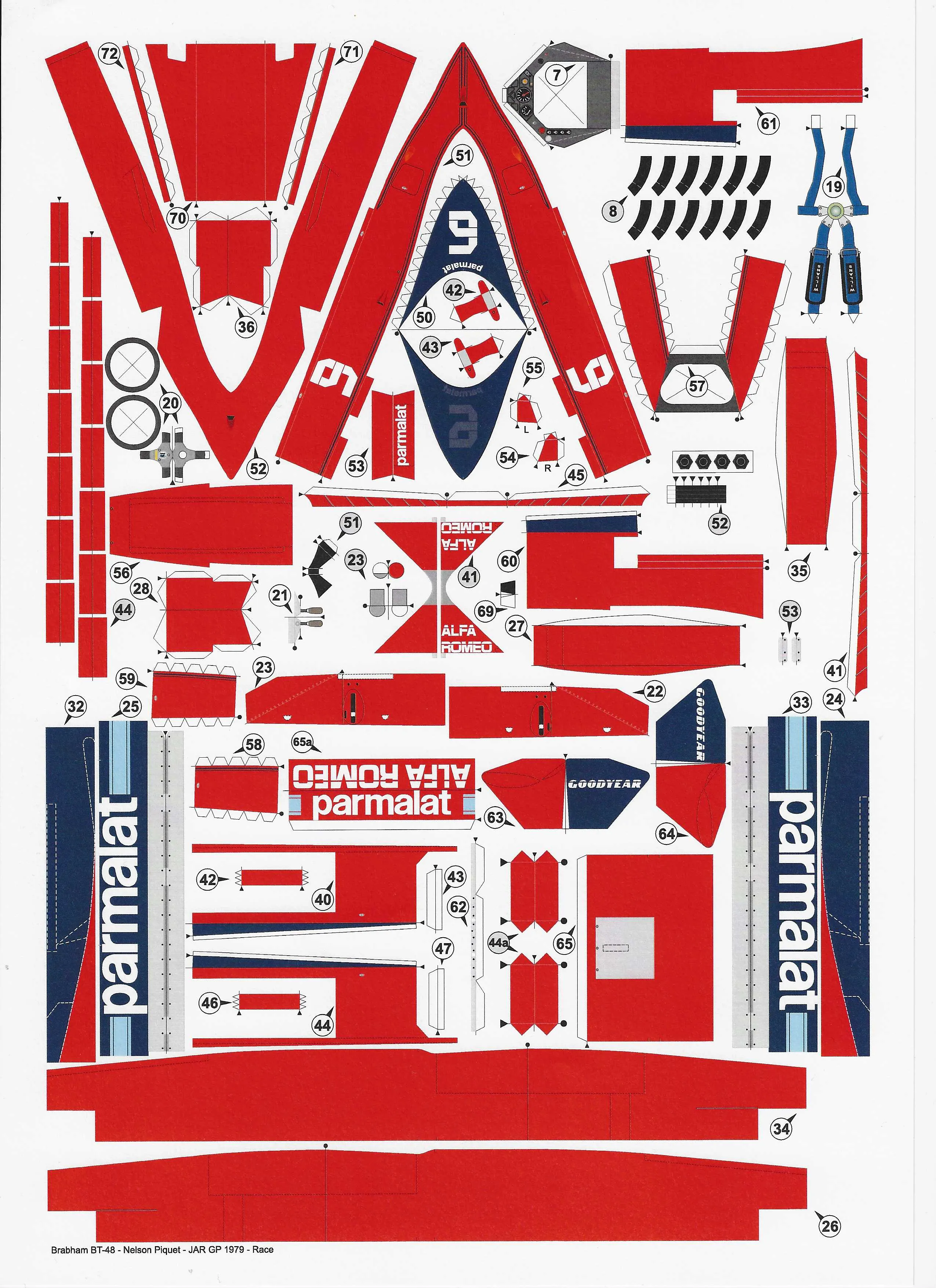 Papierový model Brabham BT48 - Nelson Piquet - JAR GP 1979 - Race