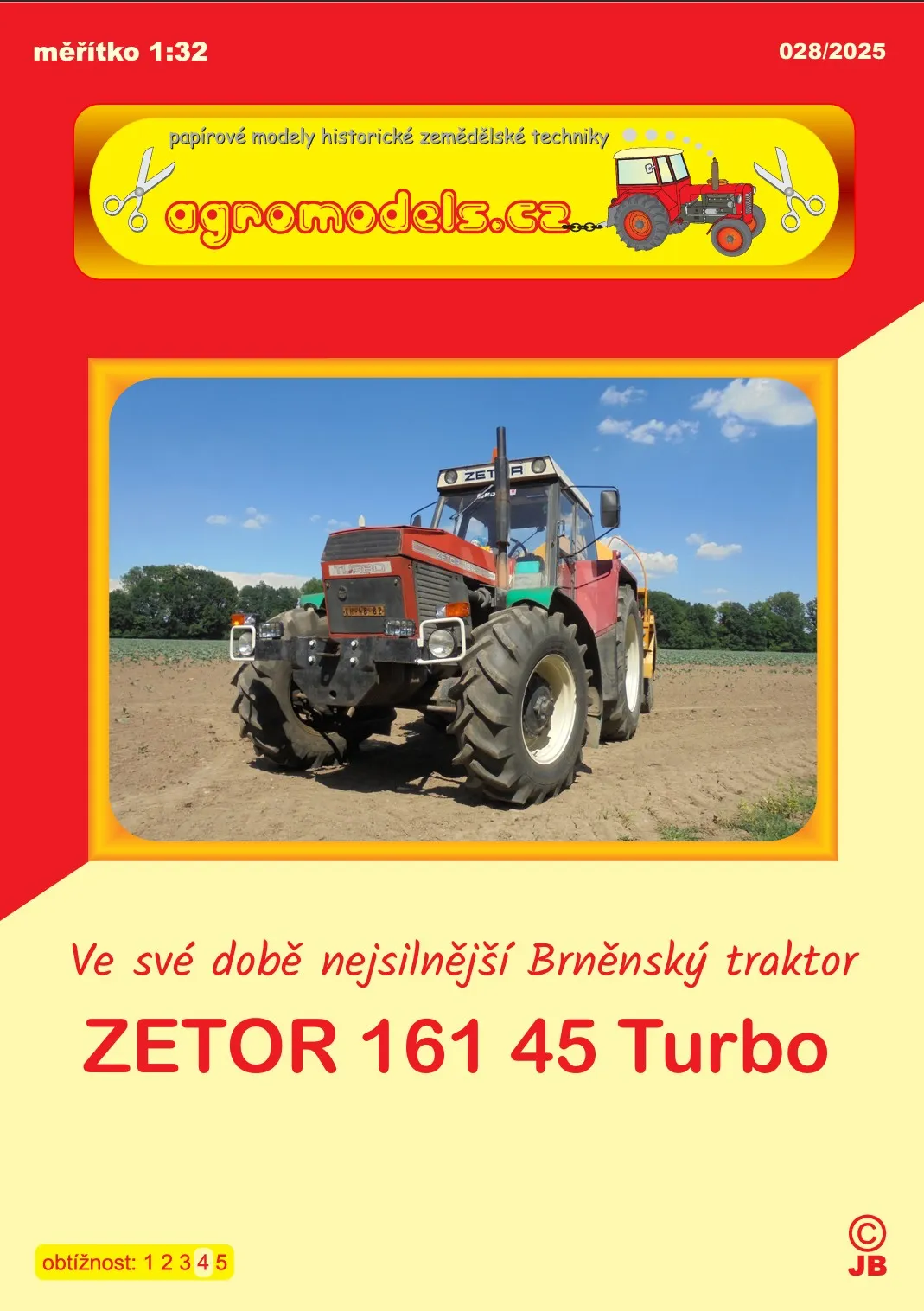 Papierový model Traktor Zetor 161 45 Turbo