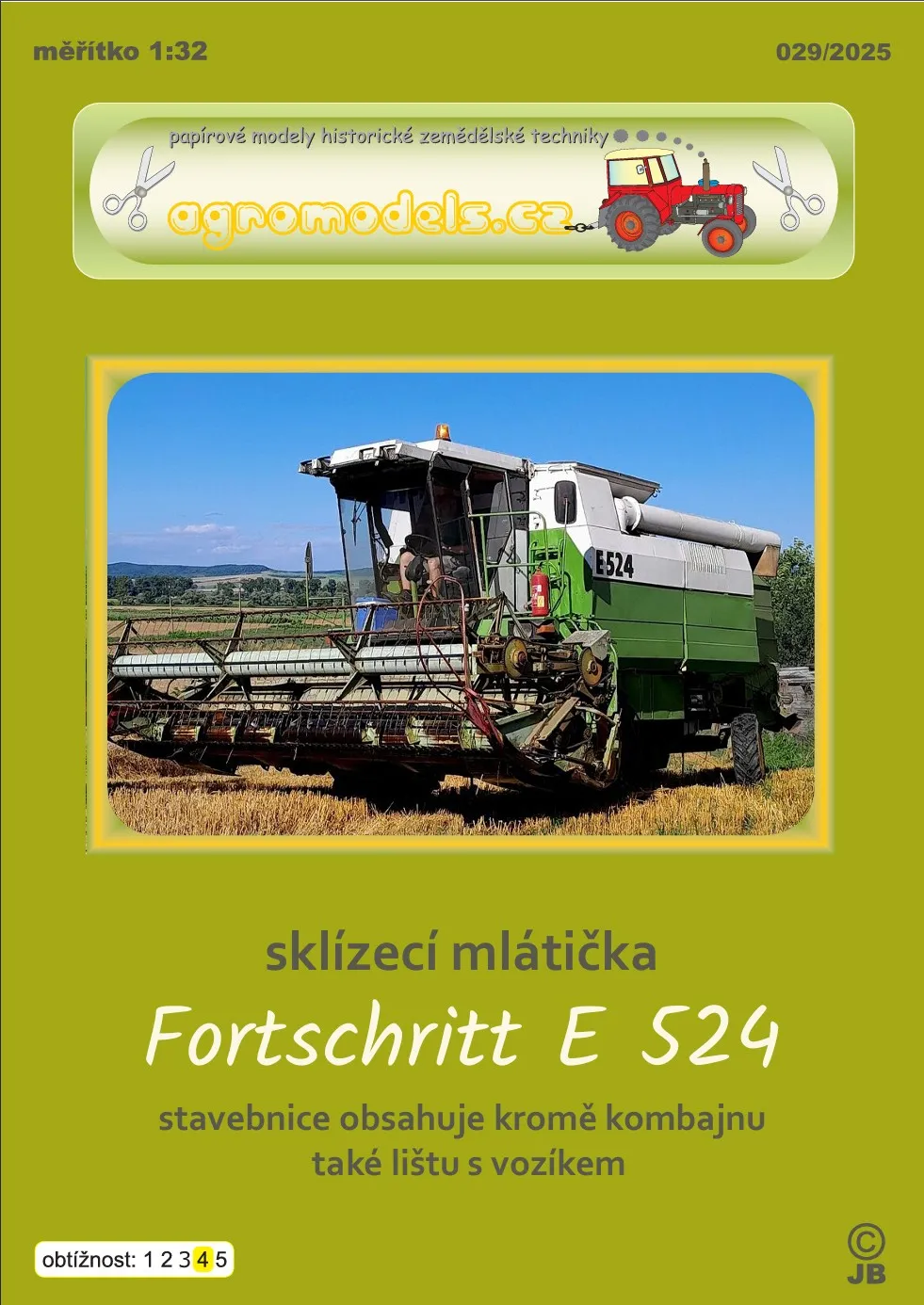 Papierový model Kombajn E 524 Fortschritt