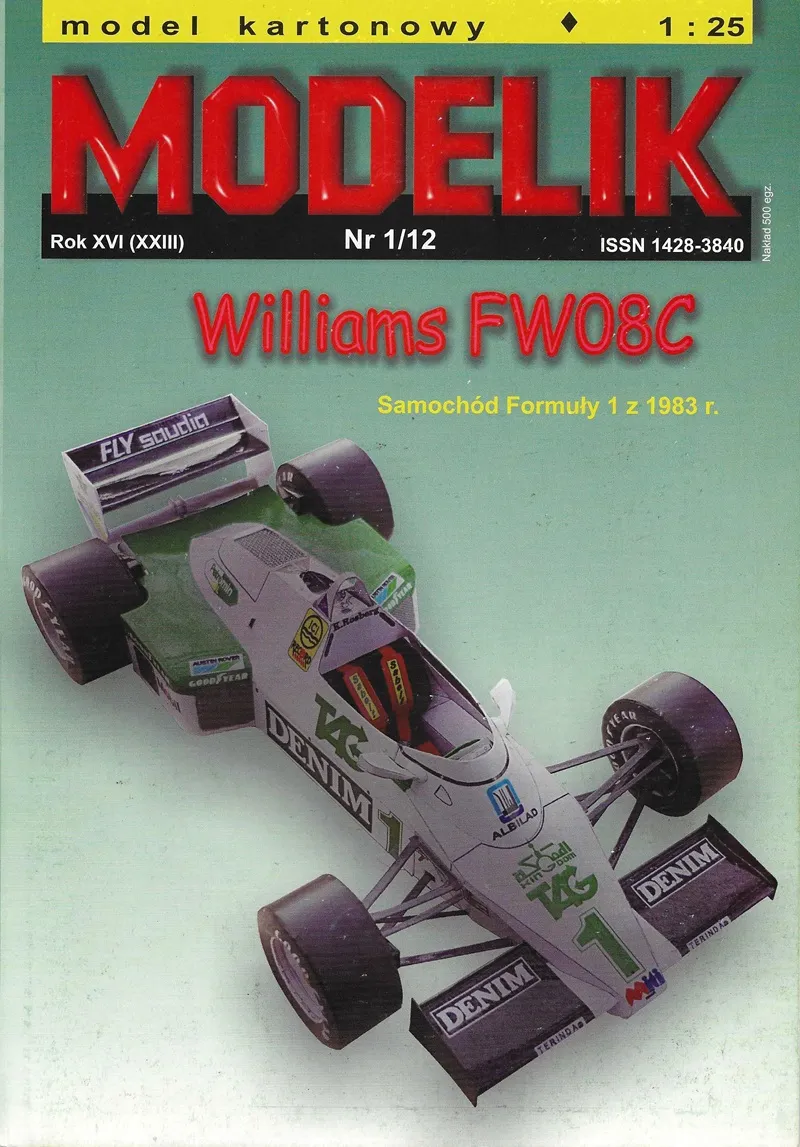 Papierový model Formula F1 Williams FW08C - 1983