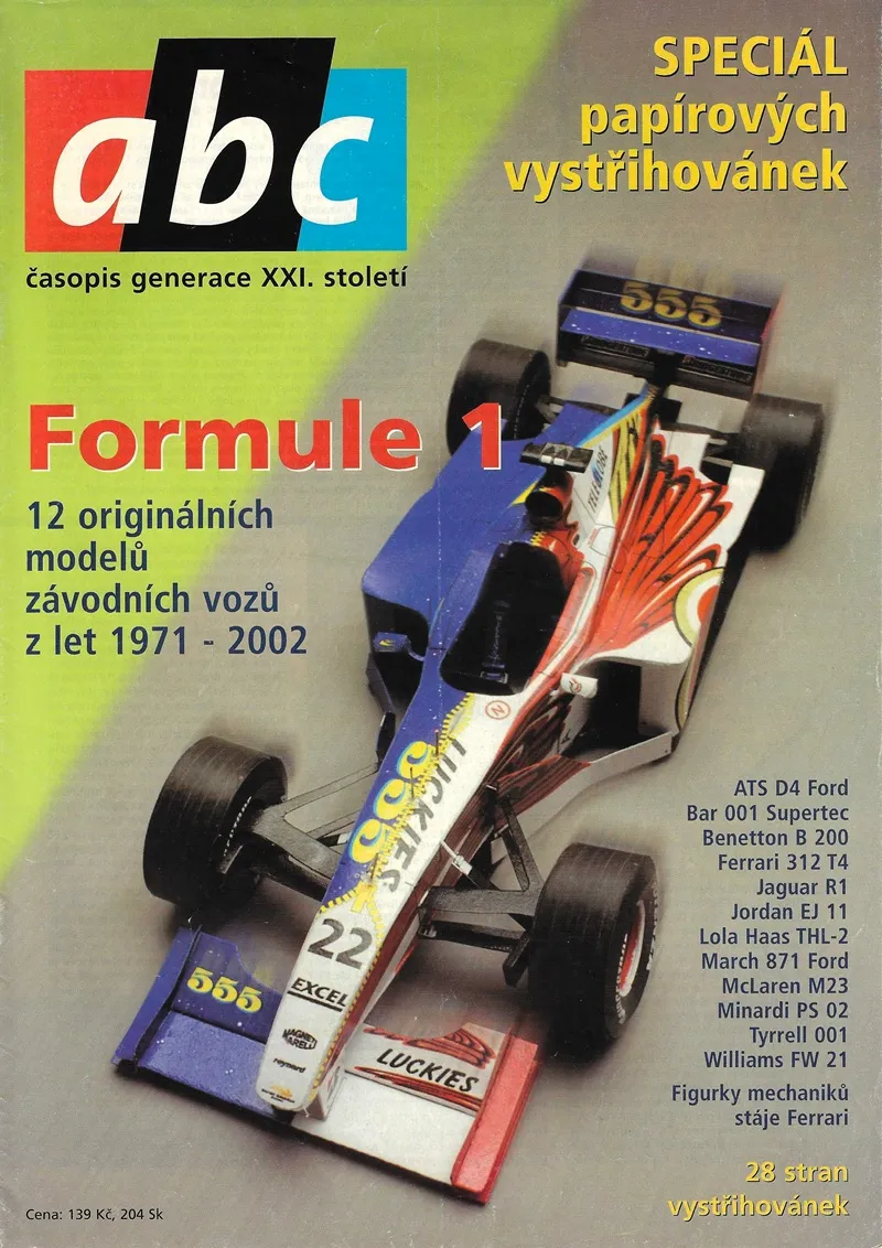 Papierový model - ABC special - 12x Formula F1 1971-2002