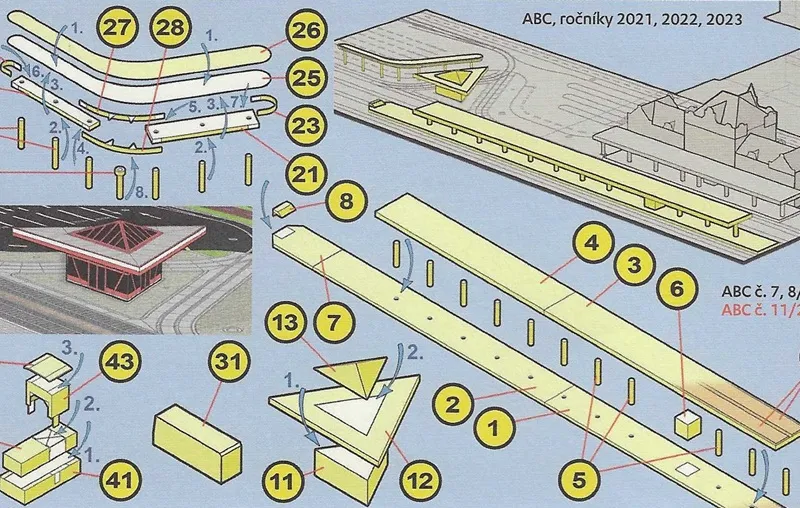 Papierový model - Janov - Železničná stanica - nástupište