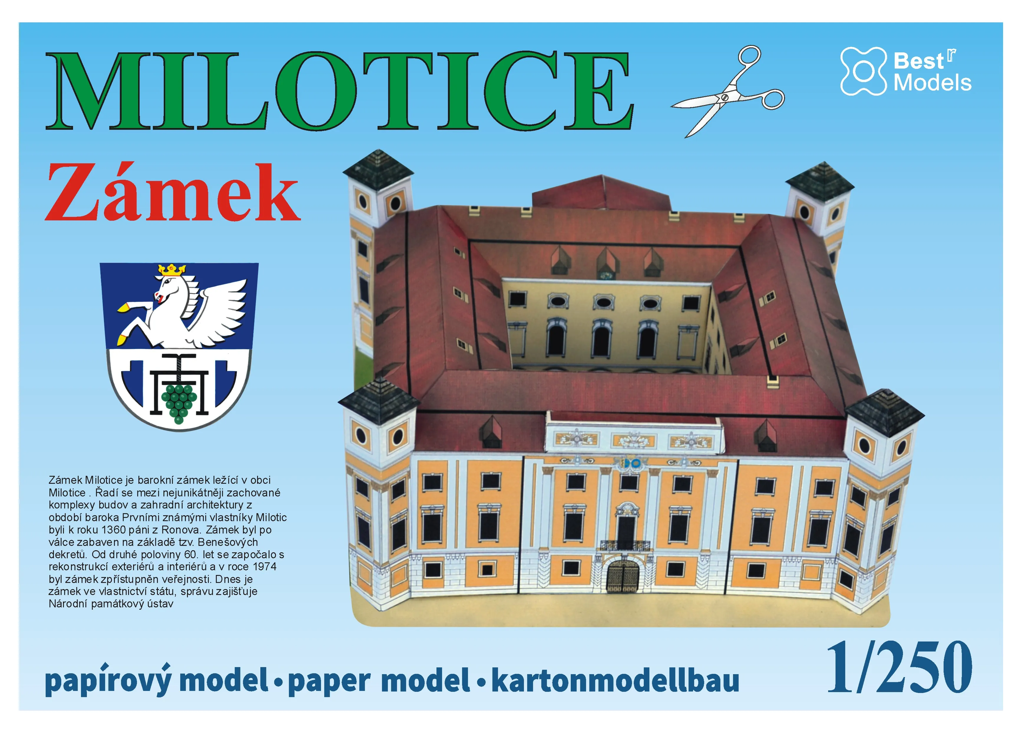 Papierový model - Zámok Milotice