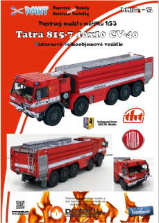 Papierový model - Tatra 815-7 10x10 CV-40 Cisternové Veľkoobjemové vozidlo