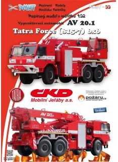 Papierový model - TATRA 815-7 FORCE 6x6 AV 20.1 - vyslobodzovací autožeriav